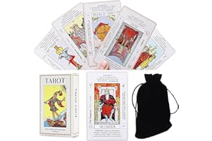 Sincerez Tarot Cards Deck for Beginners with Meanings On Them,Tarot Card with Guidebook (White)