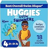 Huggies Little Swimmers Disposable Swimming Diapers, Size 4 (24-34 lbs), 18 Ct