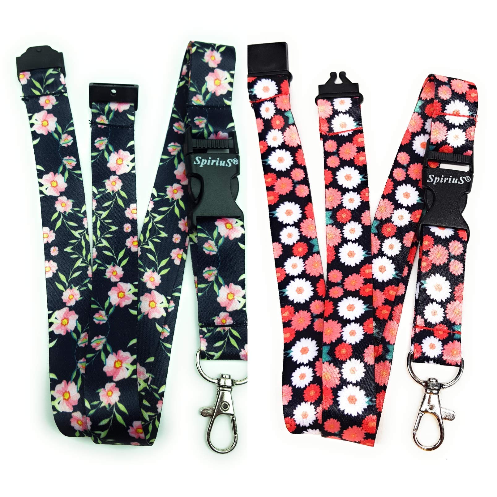 SpiriuS 2 X Lanyard As Neck Strap Holder for keys, badge, Id card etc (Set nr. 2)