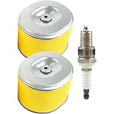 TURBOTUNITY 2 Pack of Air Filter Kits For Honda GX140 GX160 GX200 | 5hp 5.5hp 6.5hp Engine 17210-ZE1-505 17210-Z4M-821 17210-ZE1-822 with Spark Plug