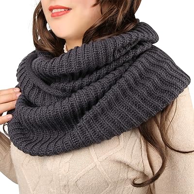 I-Scarf yasebusika ye-infinity Scarf ebusika i-Scarves Circle Circle, 1 Pack, (Mustard, Beige, Grey, Burgundy)