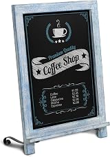 HBCY Creations Magnetic Tabletop Chalkboard 12x17" Rustic Blue & White view 1