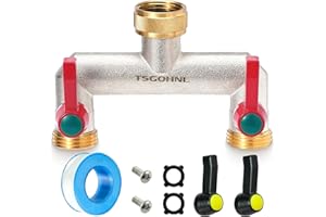Yayamz Brass garden hose splitter，Outdoor Frostproof Faucet Splitter，2 way，heavy，Rustproof faucet manifold