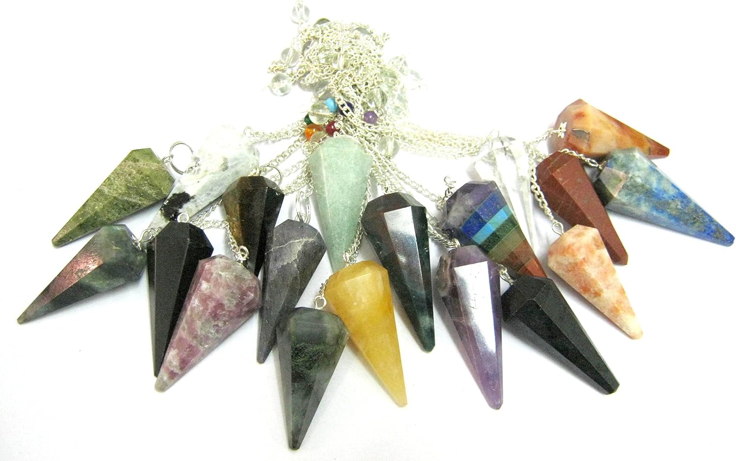 Set Of Fifteen Gemstones Cone Pendulums Crystal Healing Reiki Dowsing Feng Shui men women gift Meditation chakra balancer wellness handcrafted - Image 3