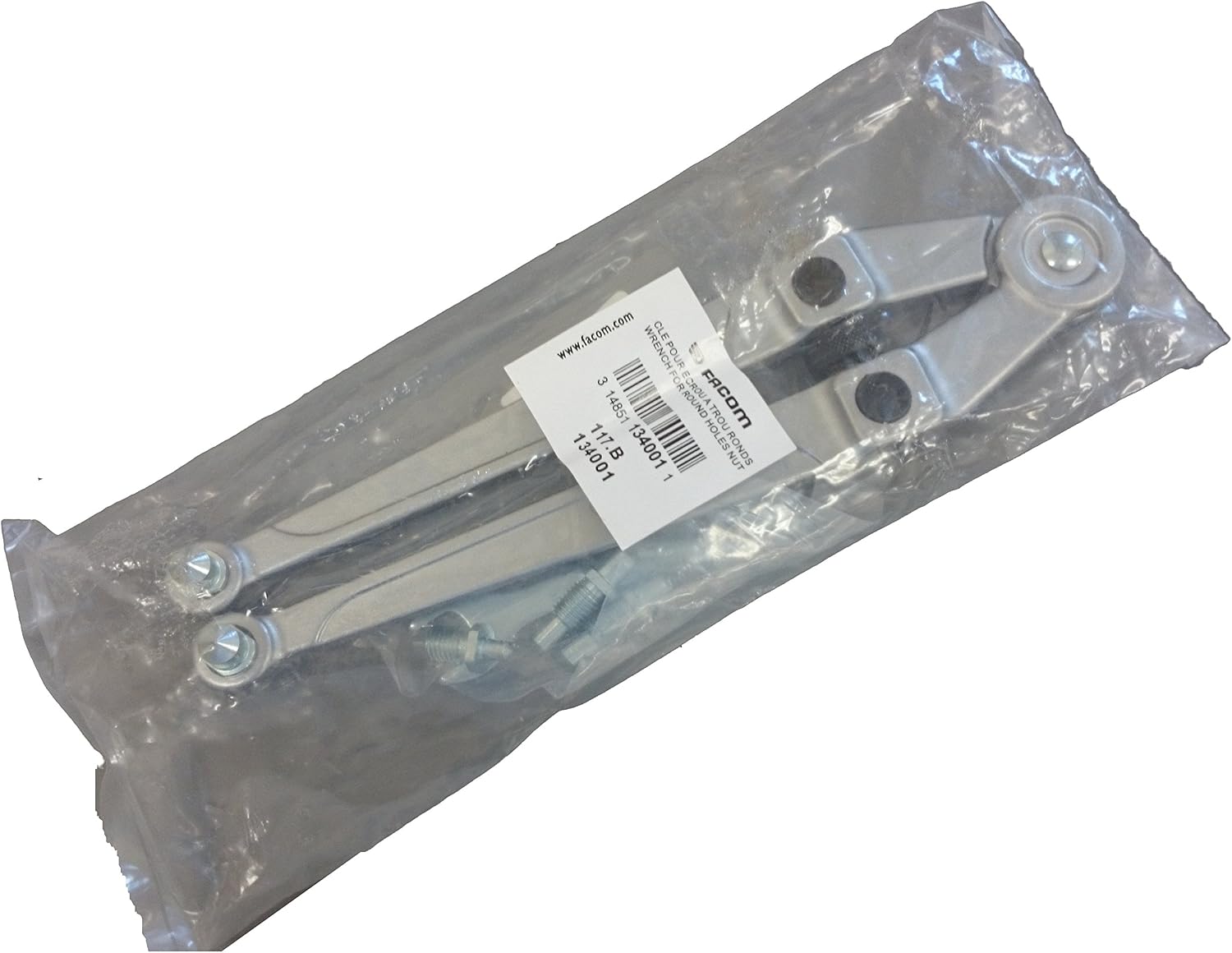 Facom 117.B Adjustable Pin Wrench Spanner with Hooks, Silberfarben, 117.B key - Image 3