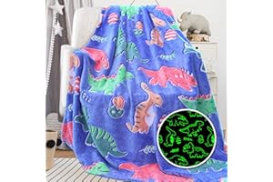 LOKOZ Dionsaur Blanket for Boys Girls Glow in The Dark Blanket Dinosaur Throw Age 1-13 Year Old Toddler Dinosaur for Kids Soft Fleece Throw Blanket for Birthday Christmas Easter Valentines Gifts