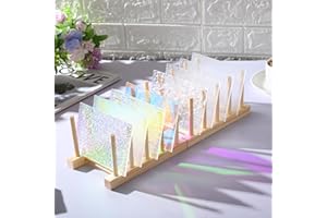 LemonRoad 16 Sheets Iridescent Stained Glass Sheets Variety Pack 4 x 6 Inch Acrylic Cathedral Art Glass for Mosaic Crafts Projects Supplies DIY Home Decor