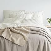 Pine Cone Hill Faro Fleece Grey Solid Cotton Blanket, King