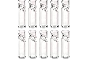 Air Steward Tips - Premium Quality Glass Cigarette Rolling Filter Tips - Pack of 10 (8x25mm-Round Mouth)