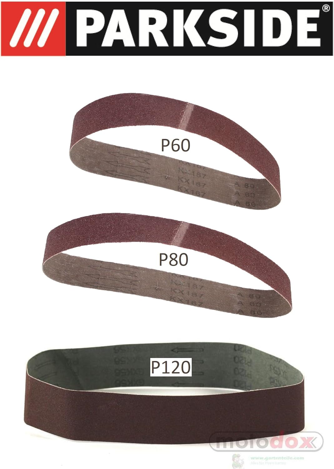 Parkside set of 3 sanding belts (grit 60,80,120), Lidl Parkside belt