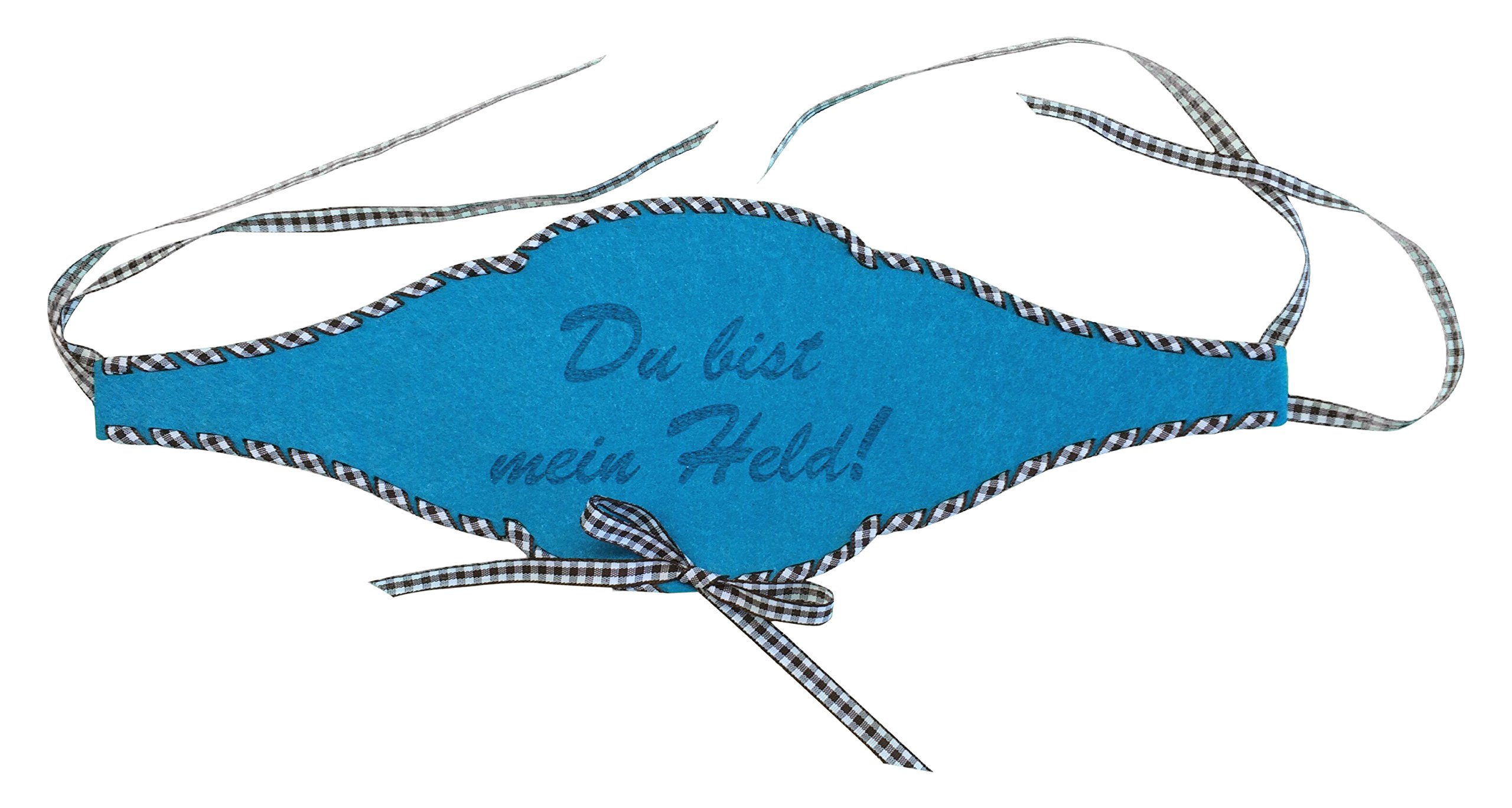 'Petra's Craft News A FBF36 °F5789 Bottle Turquoise Blue Felt Tape, You Are My Hero with Black Check Band Threaded