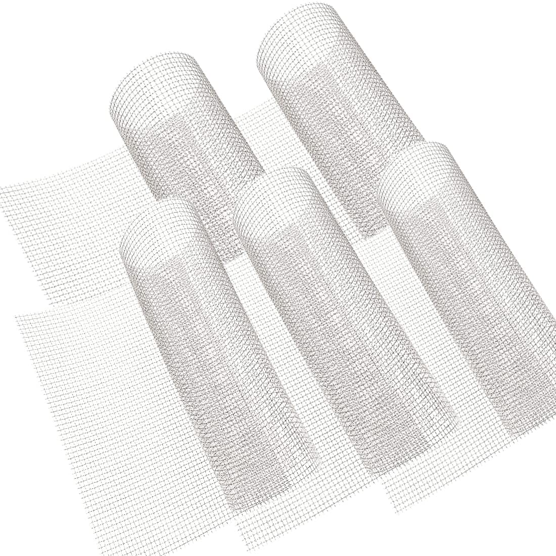 5Pack 4 Mesh 304 Stainless Steel Woven Wire Mesh Never Rust, Hard and Heat Resisting Metal Mesh Sheet Great for Home, Kitchen, Garden, Airbrick - 5.9 x 5.9 Inch