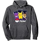 Pokémon Trio Neon Grid Panels Pullover Hoodie