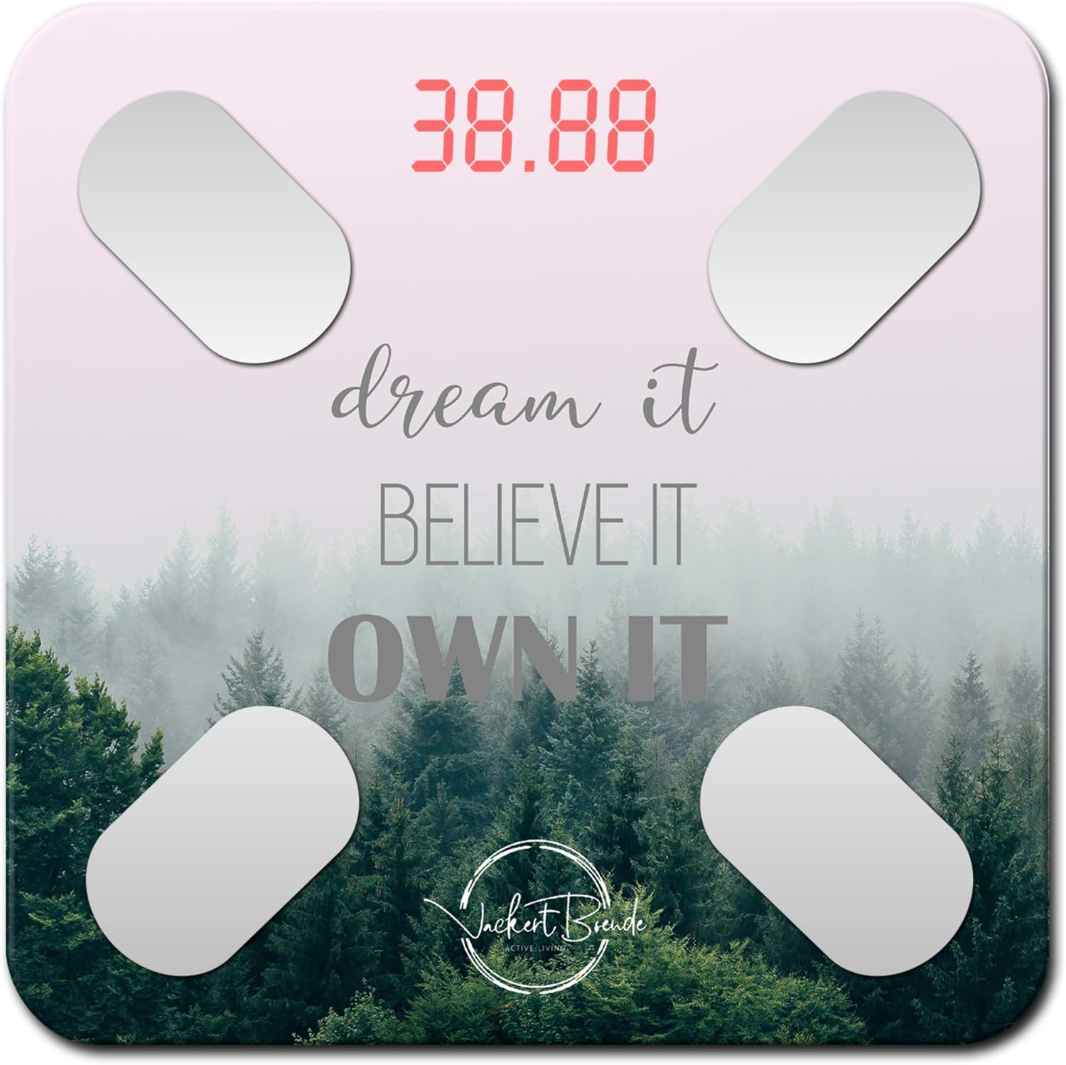 Dream it - Motivational Smart Scale,W Body Fat Scale, Body Composition Scale, Bathroom Scales Know Your Body Fat Percentage, Muscle Mass & More. Modern Motivational Design.iOS & Android App: Health & Personal Care