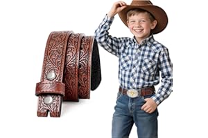 BELTROAD Western Belt Strap for Kids Boys Girls Toddler Genuine Leather Belt Cowgirl Cowboy Kids Western Belts for Jeans Gift