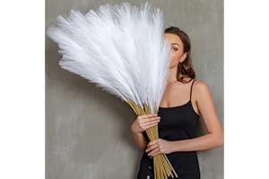 YXZZWL 8PCS Faux Pampas Grass Large 38"/3.1FT Tall Artificial Pompous Grass Pompass Branches Fake Fluffy Stems Plants Floor Vase Filler for Home Boho Decor Flower Arrangement (White Color)