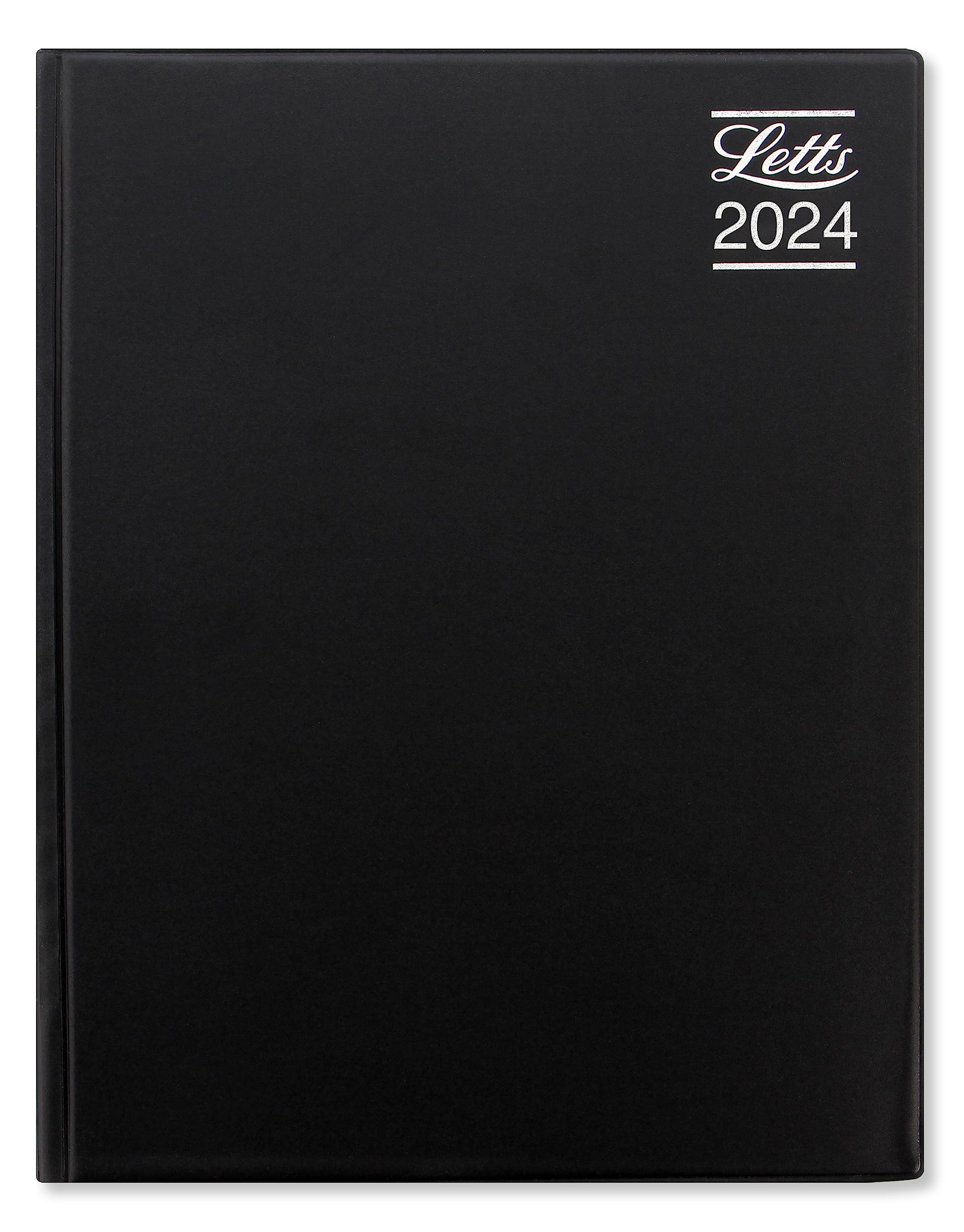 Letts Rhino 2024 diary - A4 day to a page with appointments - black