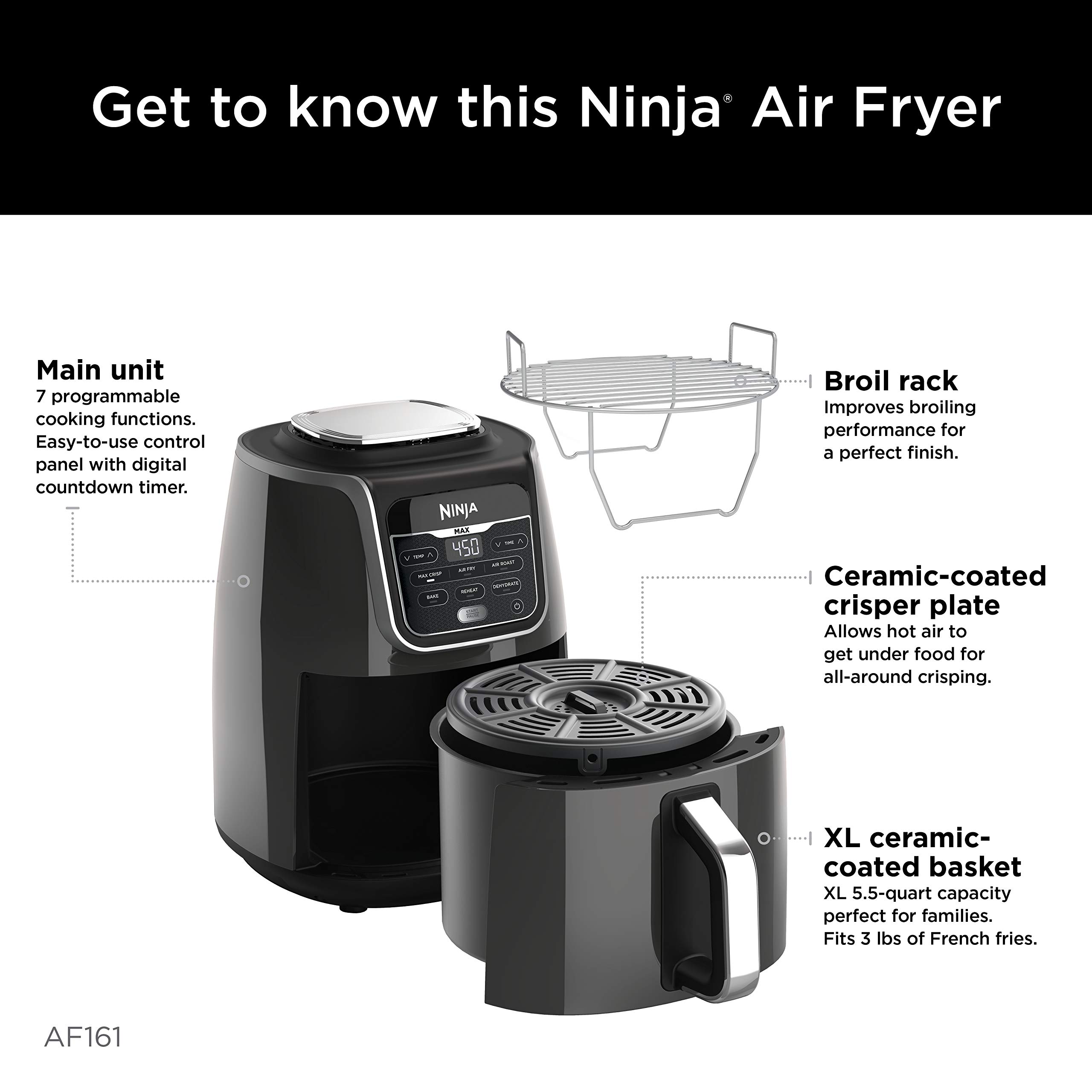 Ninja Max XL Air Fryer that Cooks, Crisps, Roasts, Broils, Bakes