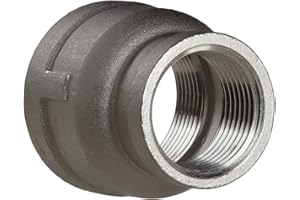 Stainless Steel 304 Cast Pipe Fitting, Reducing Coupling, Class 150, 1/2" X 3/8" NPT Female by Merit Brass