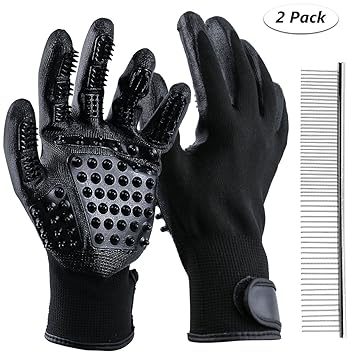 TedGem Profi Fellpflege-Handschuh, Pet Bürste Handschuh Hochwertiger Fellpflege-Handschuh Grooming Massage-Tool, für Katzen/H