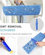 MR.SIGA Microfiber Floor Mop with Telescopic Handle and 3 Cloths view 6