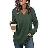 Sampeel Hoodies for Women Trendy Fall Fashion 2025 V Neck Oversized Sweatshirt Plus Size Tops Clothes