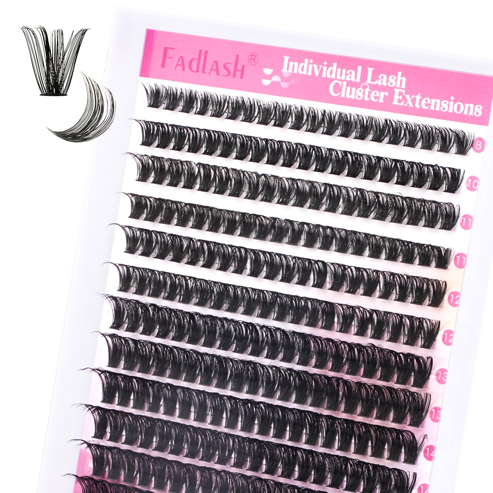 FADLASH Lash 0.07mm D Curl 8-16mm 60D Wispy Reusable Soft Fluffy Cluster Lashes DIY Eyelash Extensions — image 1