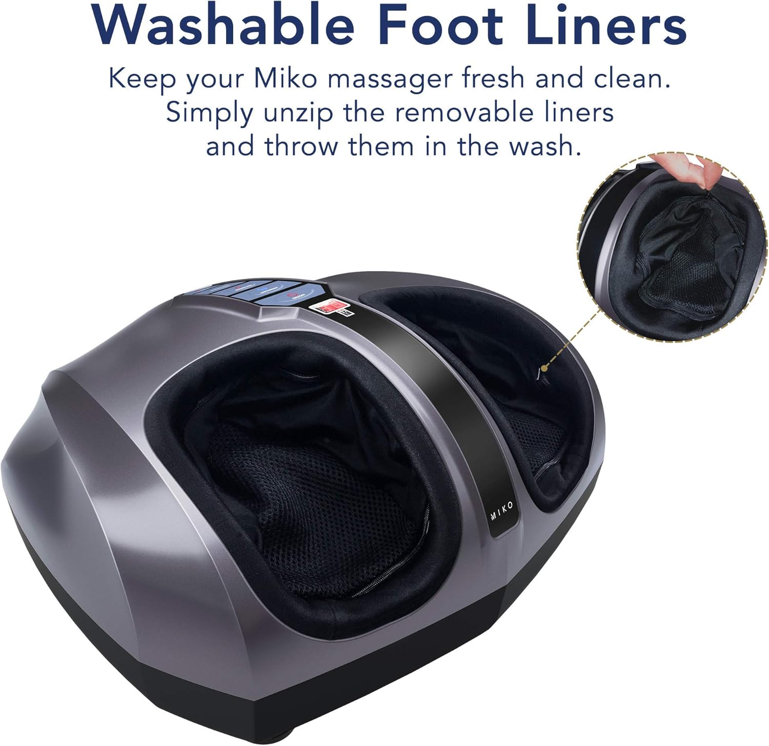 Miko Shiatsu Foot Massager With Deep-Kneading, Multi-Level Settings, And Switchable Heat Charcoal Grey: Home & Kitchen