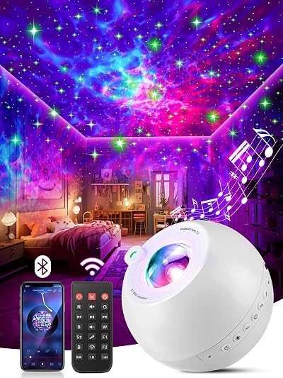 PIKOY Galaxy Projector 360° Lights 7 in 1 White Noise Bluetooth Speaker