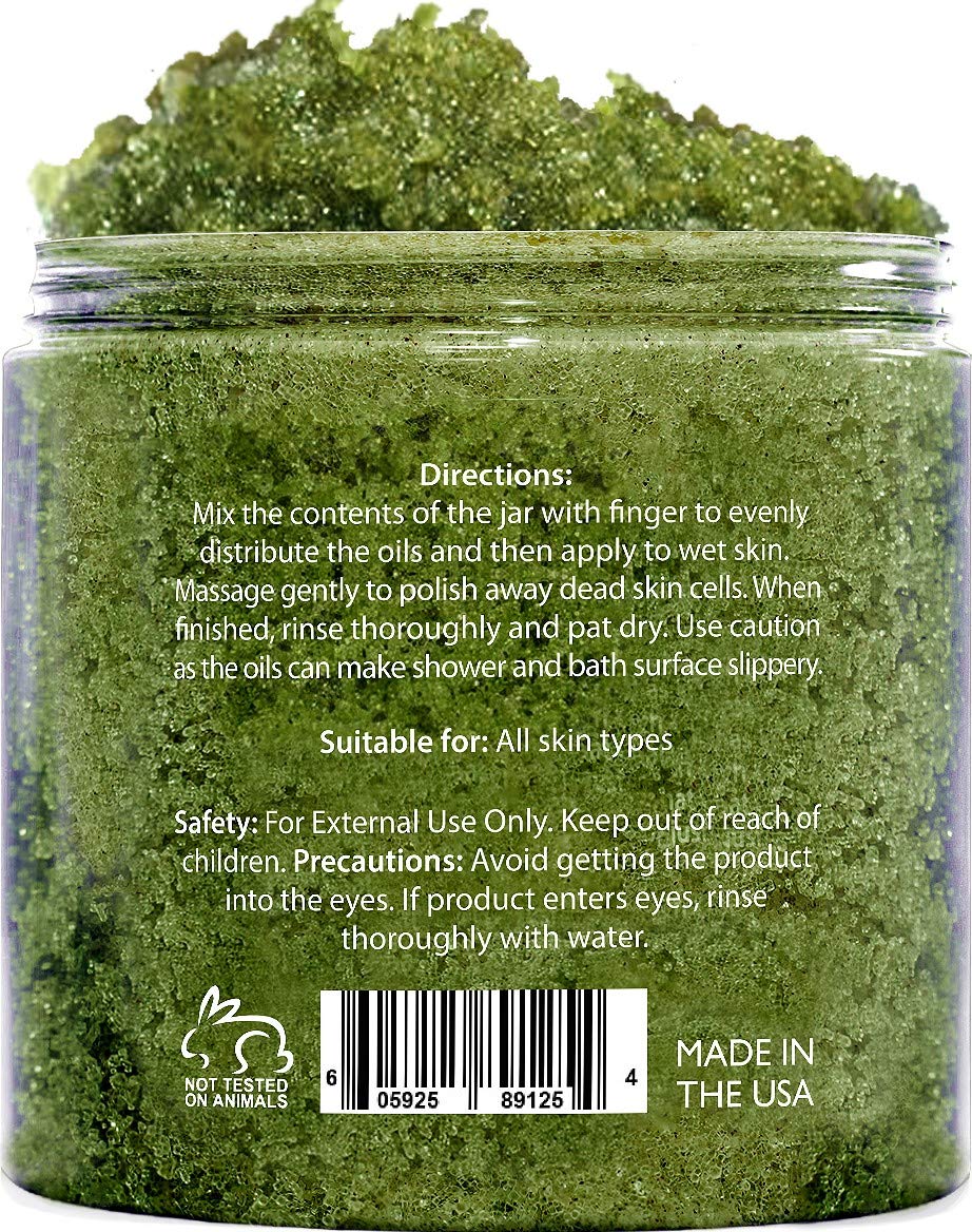 Brooklyn Botany Matcha Green Tea Exfoliating Body Scrub (Updated Formula) - Body Scrub, Foot Scrub & Facial Scrub Moisturizes and Nourishes Face Feet & Skin - Reduce Inflammation - Soothe & Smooth Feet - 10 oz : Beauty