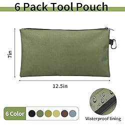 COIDEA 6 Pack Tool Bag Zipper Pouch, Premium Tool