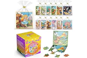 WAWIBEE Christmas Party Favors Magnetic Puzzles: 24 Pack Bulk Puzzle Books with 12 Fun Themes - Goodie Bags Stocking Stuffers