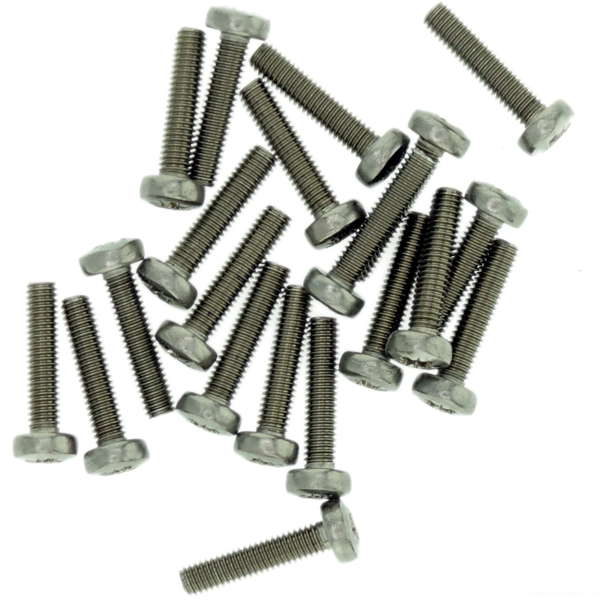 M2 (2mm x 6mm) Pozi Pan Machine Screw (Bolt) - Stainless Steel (A2) (Pack of 20)