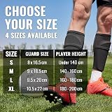 Northdeer Boys Football Shin Guards with Sleeves M Black view 6
