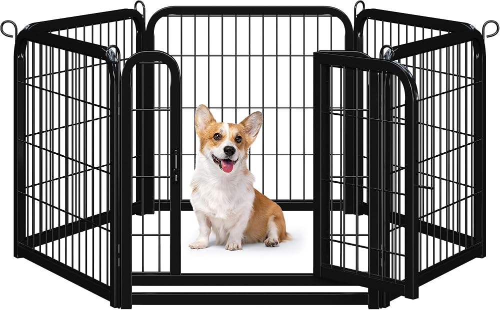 Yaheetech Lightweight 6 Panel Dog Playpen 60cm Portable Exercise Fence