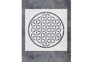 GSS Designs Flower of Life Stencil for Crystal Grid Art Painting (12x12 Inch) - Mandala Flower of Life Reusable Stencils - La