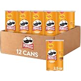Pringles Potato Crisps Chips, Lunch Snacks, Office and Kids Snacks, Grab N' Go, Cheddar Cheese (12 Cans)