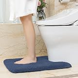 Non Slip Toilet Mat U Shape 50x60cm Navy Blue Thick Microfiber view 2