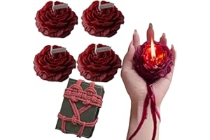 4Pcs Low Temperature Candles Red Peony Flower Shaped Scented Candles Adult Low Heat Body Safe Candles Wax Play for Couples