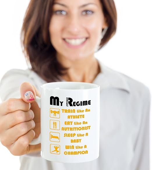 Amazon Com Fitness Coffee Mug My Fitness Regime Yellow