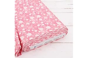THREADART 3 Yard Cut Premium Cotton Quilting Fabric Sold by The Yard - Vintage Threads Collection - 44" Width - 100% Cotton - Quilting, Sewing, Crafts - Pink Bubbles