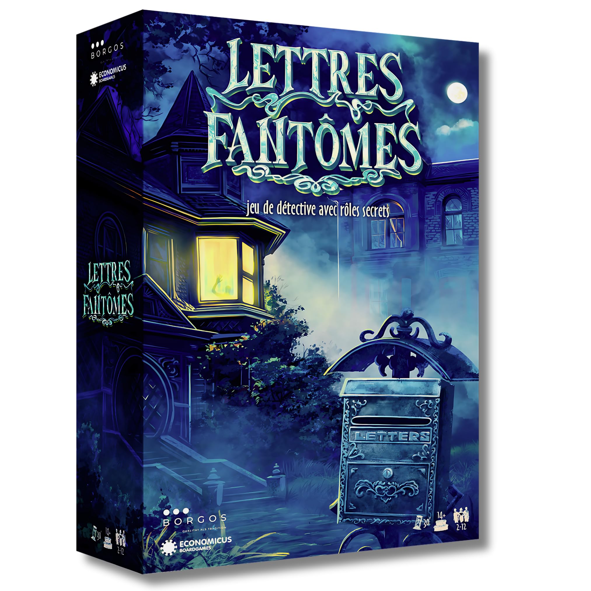 BORGOS Lettres Fantômes – Jeu de société enquête criminelle | Murder Party immersive rejouable | Jeu d’Ambiance à rôles Secrets | 2 à 12 Joueurs | Édition française