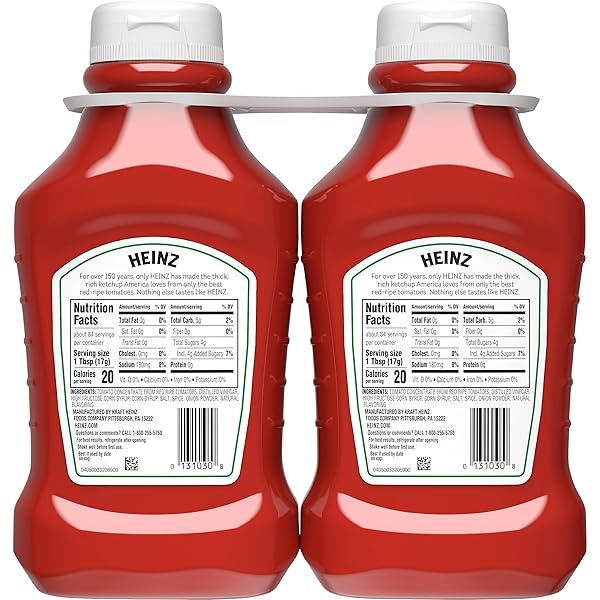 HEINZ TOMATO KETCHUP, 2 CT PACK, 50.5 OZ BOTTLES