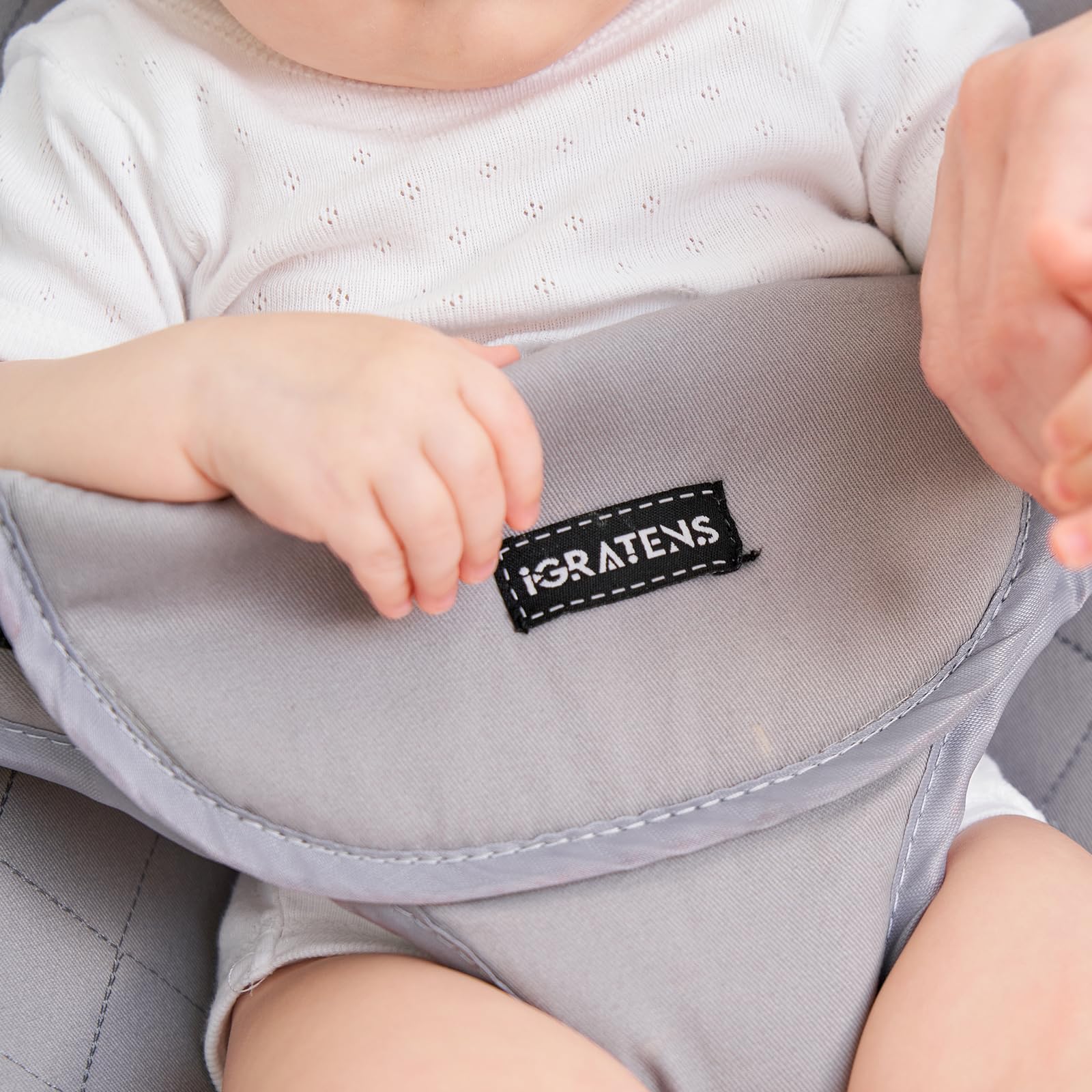 Fabric Seat for Bouncer - Cover for Baby Bjorn Bouncer Balance Soft & Bliss, 100% Cotton, Skin -Friendly, Machine Washable, Light Grey