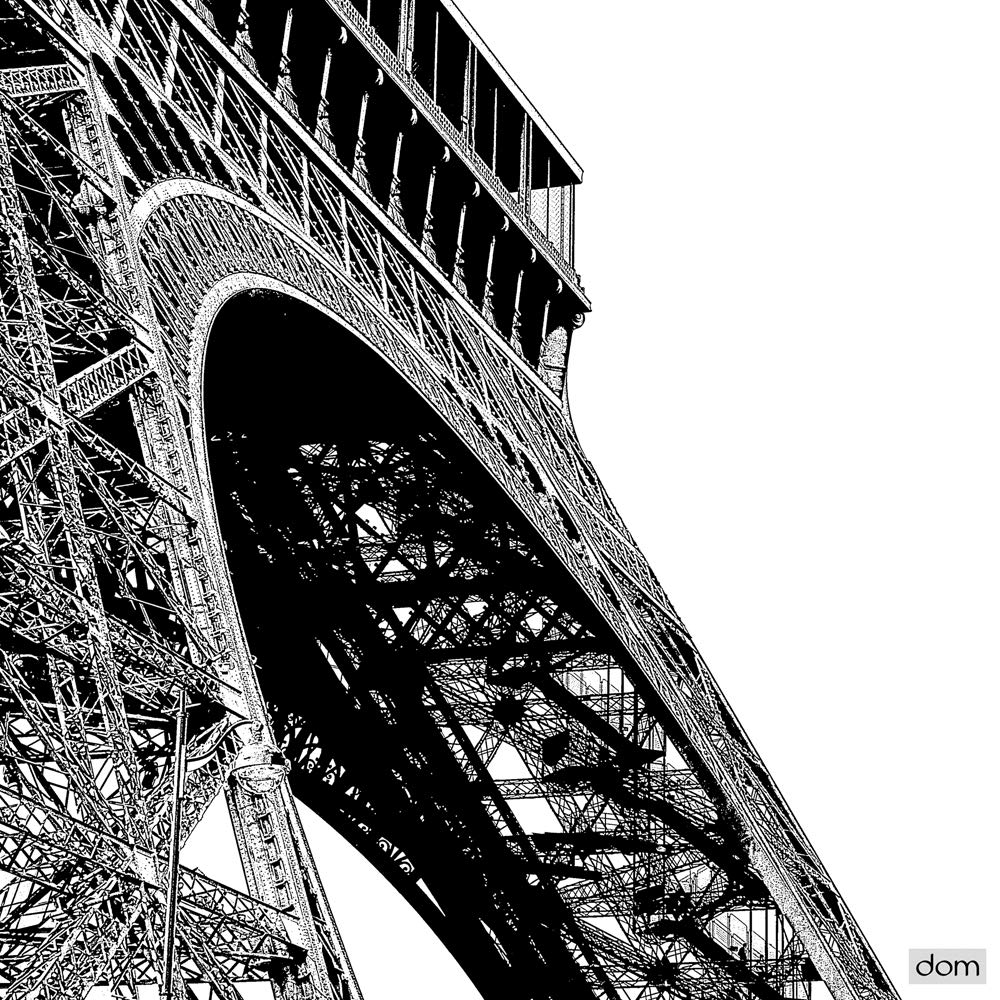 International Graphics - Finished Picture - Dominique, Massot - ''Tour Eiffel Curve''- 30 x 30 cm - Direct printing on acrylic glass