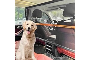 Zmgdrm Dog Car Barrier, 50" Wide for Dog Barrier, Car Divider Backseat for Cargo Area, Back Seat Trunk Barrier with Net Mesh Separator for Dogs, Dog Net for Car Trunk and SUV