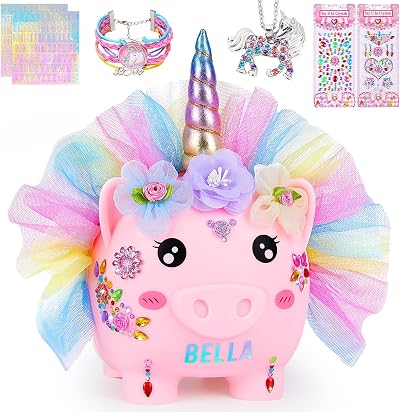 MHJY Unicorn Piggy Bank for Kids Unbreakable Resin Large Saving Box