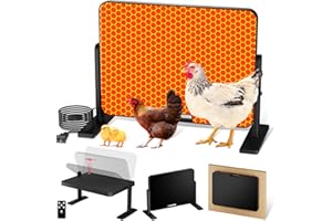 FIETODK Chicken Coop Heater, 200W Radiant Heater Plate with Overheating Protection, Chicken Heater with Remote Control Timer Adjustable Temperature, Winter Coop Heating for Chicken Kitten Puppy Pets