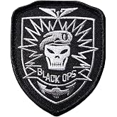 Black Ops Skull Beret COD Embroidered Patch | Hook Fastener Backing 2.75" X 3.5" C875