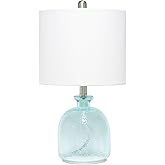 Elegant Designs LT3335-CBL Textured Glass Table Lamp, Clear Blue (Pack of 1)